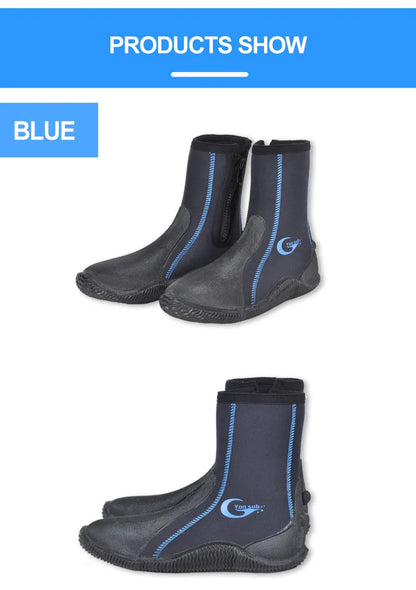 5mm Neoprene Diving Boots Wading Shoes Anti Slip Wear Resistant Snorkeling Socks Winter Water Sports Cold Proof Keep Warm