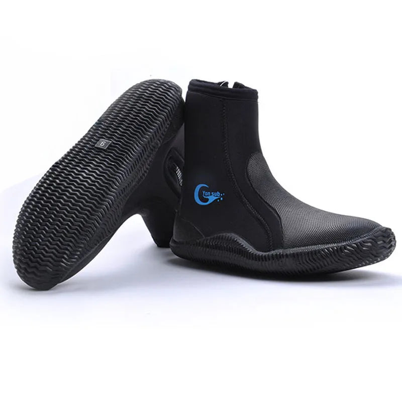 5mm Neoprene Diving Boots Wading Shoes Anti Slip Wear Resistant Snorkeling Socks Winter Water Sports Cold Proof Keep Warm