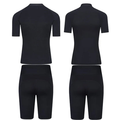 Men's Women's 2mm Neoprene Couple Split Shorty Wetsuit Warm Swimming Snorkeling Surfing Diving Suits Short Sleeves Swimsuits