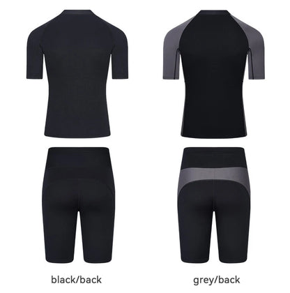 Men's Women's 2mm Neoprene Couple Split Shorty Wetsuit Warm Swimming Snorkeling Surfing Diving Suits Short Sleeves Swimsuits