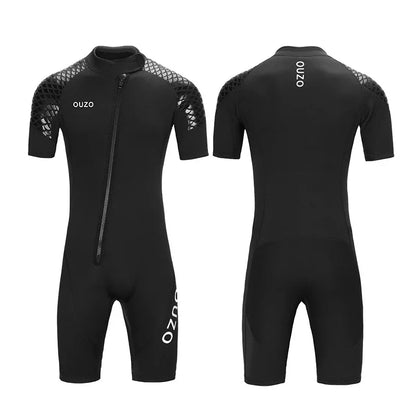 Men Women's 3mm Wetsuit Short-sleeved Shorty Wetsuit Thickened Anti-jellyfish Thermal Diving Swimming Snorkeling Surfing Suit