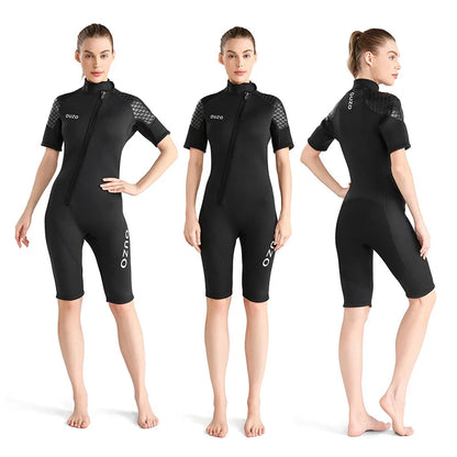Men Women's 3mm Wetsuit Short-sleeved Shorty Wetsuit Thickened Anti-jellyfish Thermal Diving Swimming Snorkeling Surfing Suit