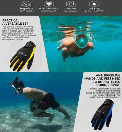 Men Women's Surfing Gloves Thin 1.5mm Neoprene Wear-resistant Swimming Snorkeling Drifting Paddle Water Sports Wetsuit Gloves