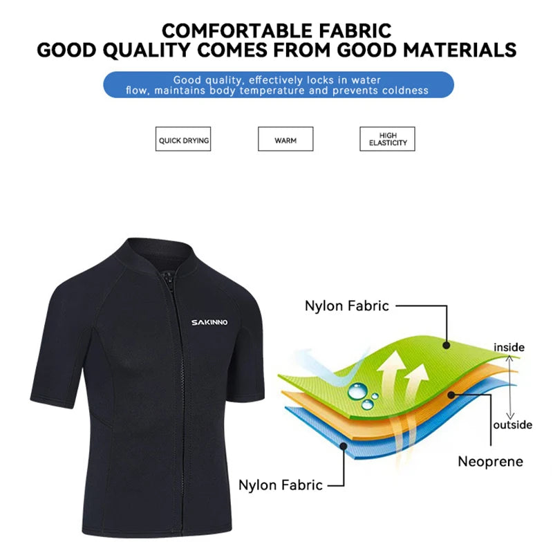 Men's Women's 2mm Neoprene Couple Split Shorty Wetsuit Warm Swimming Snorkeling Surfing Diving Suits Short Sleeves Swimsuits