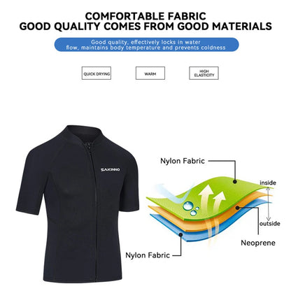 Men's Women's 2mm Neoprene Couple Split Shorty Wetsuit Warm Swimming Snorkeling Surfing Diving Suits Short Sleeves Swimsuits