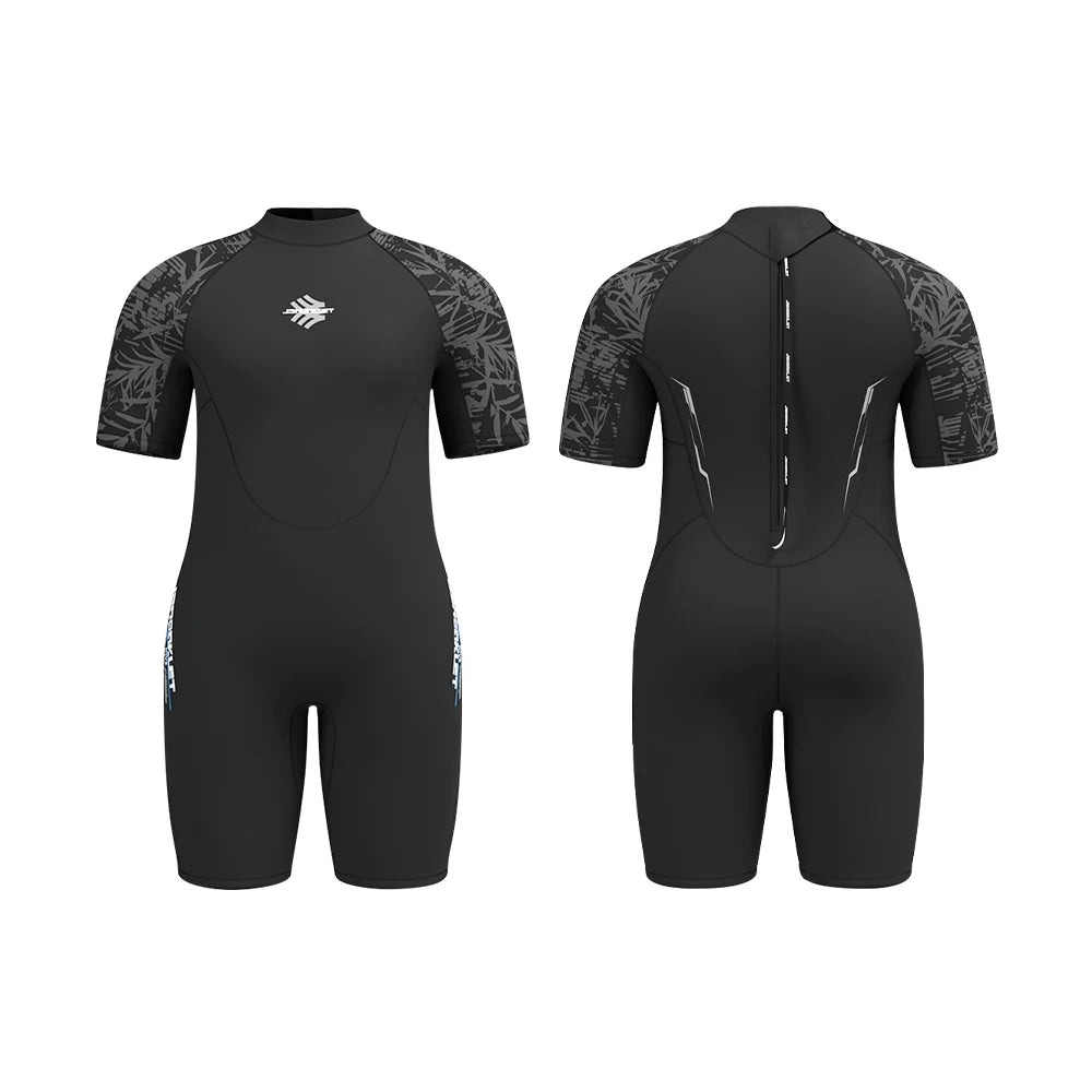 Men's 3mm Neoprene Plus Size Shorty Wetsuit Warm Thermal Short Sleeves Back Zipper Surfing Swimming Drifting Snorkeling Suit