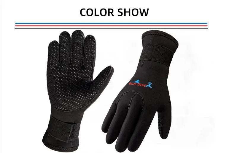 3mm Neoprene Diving Gloves Winter Swimming Scratch Resistant Warm Anti Slip Wear-resistant Professional Surfing Fishing Gloves