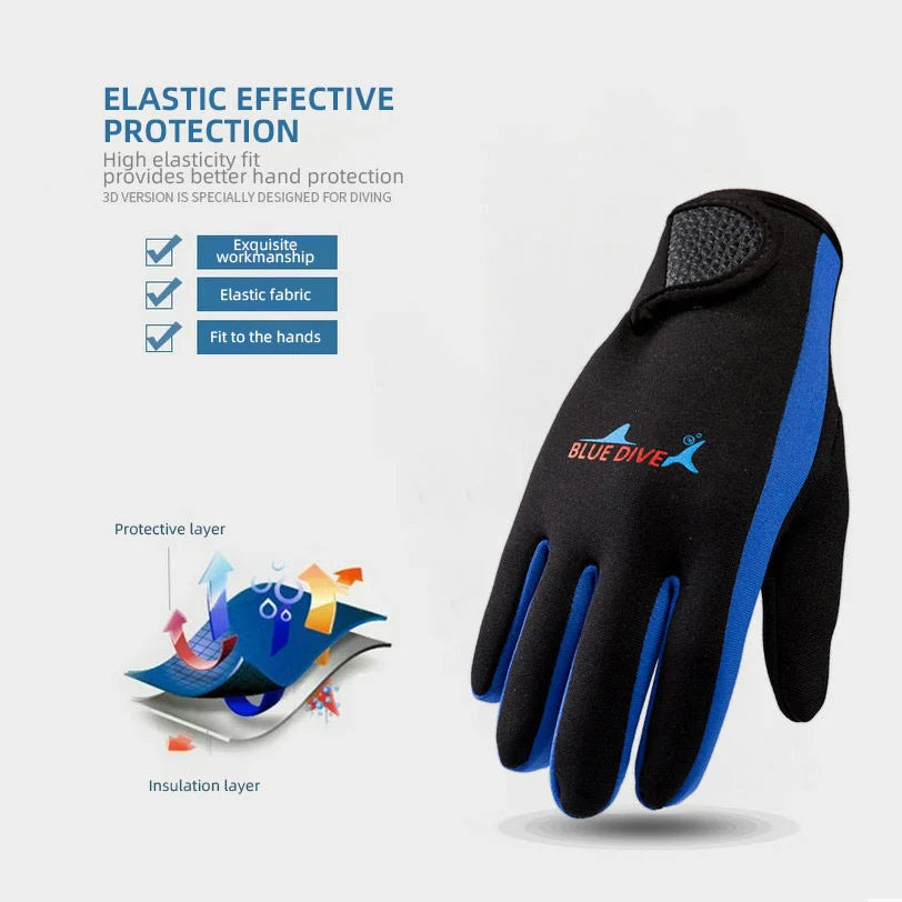 Men Women's Surfing Gloves Thin 1.5mm Neoprene Wear-resistant Swimming Snorkeling Drifting Paddle Water Sports Wetsuit Gloves