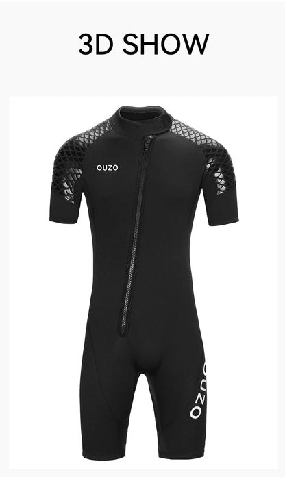 Men Women's 3mm Wetsuit Short-sleeved Shorty Wetsuit Thickened Anti-jellyfish Thermal Diving Swimming Snorkeling Surfing Suit