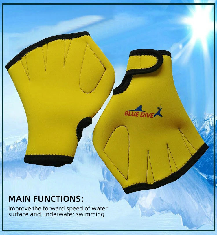 Adults Children's Neoprene Swimming Gloves Fingerless Paddling Duck Paw Snorkeling Winter Swimming Training Classes Gloves