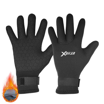 Men Women's 3MM Neoprene Wetsuit Gloves Thermal Material Lined Interior Water Sports Paddle Boating Swimming Diving Warm Gloves