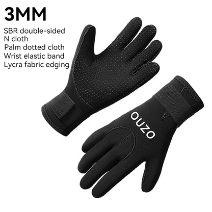 Men Women's 3Mm Neoprene Warm Wear-resistant Snorkeling Diving Gloves Non-slip Fishing Catching Fish Winter Swimming Gloves