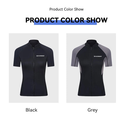 Men's Women's 2mm Neoprene Couple Split Shorty Wetsuit Warm Swimming Snorkeling Surfing Diving Suits Short Sleeves Swimsuits