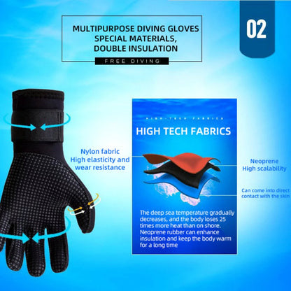 3mm Neoprene Diving Gloves Winter Swimming Scratch Resistant Warm Anti Slip Wear-resistant Professional Surfing Fishing Gloves