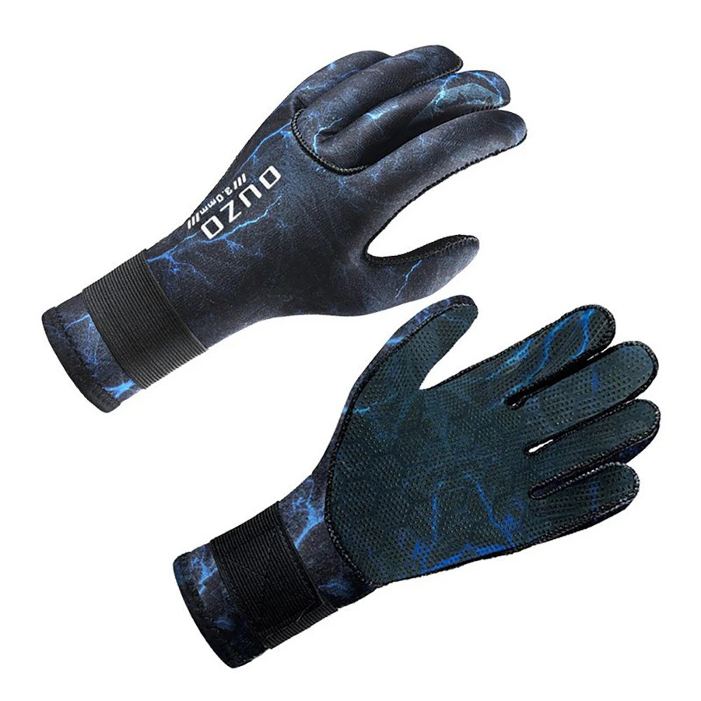 Men Women's 3Mm Neoprene Warm Wear-resistant Snorkeling Diving Gloves Non-slip Fishing Catching Fish Winter Swimming Gloves