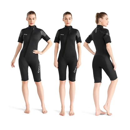 Men Women's 3mm Wetsuit Short-sleeved Shorty Wetsuit Thickened Anti-jellyfish Thermal Diving Swimming Snorkeling Surfing Suit