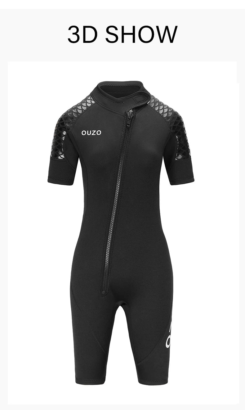 Men Women's 3mm Wetsuit Short-sleeved Shorty Wetsuit Thickened Anti-jellyfish Thermal Diving Swimming Snorkeling Surfing Suit
