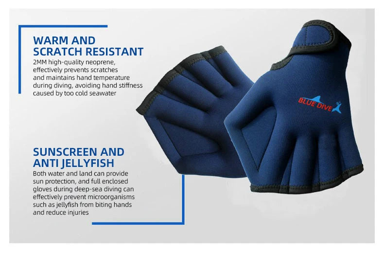 Adults Children's Neoprene Swimming Gloves Fingerless Paddling Duck Paw Snorkeling Winter Swimming Training Classes Gloves