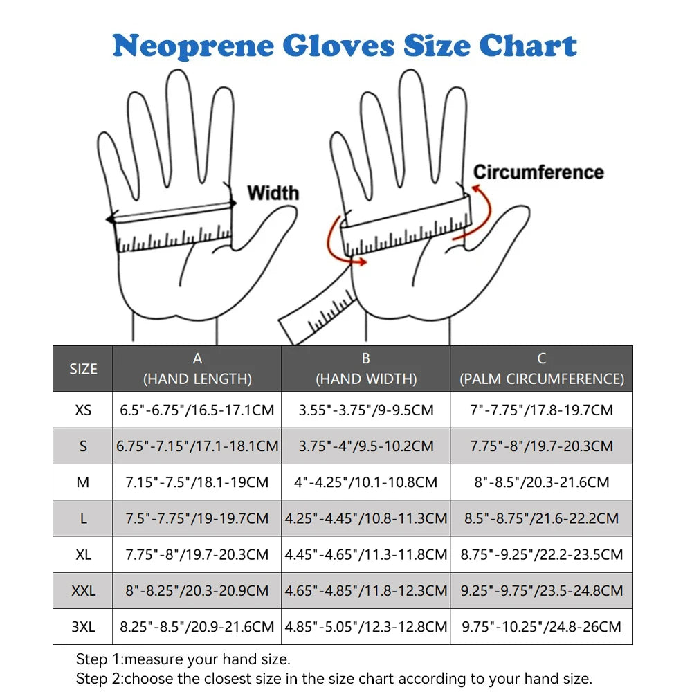 Men Women's 3MM Neoprene Wetsuit Gloves Thermal Material Lined Interior Water Sports Paddle Boating Swimming Diving Warm Gloves