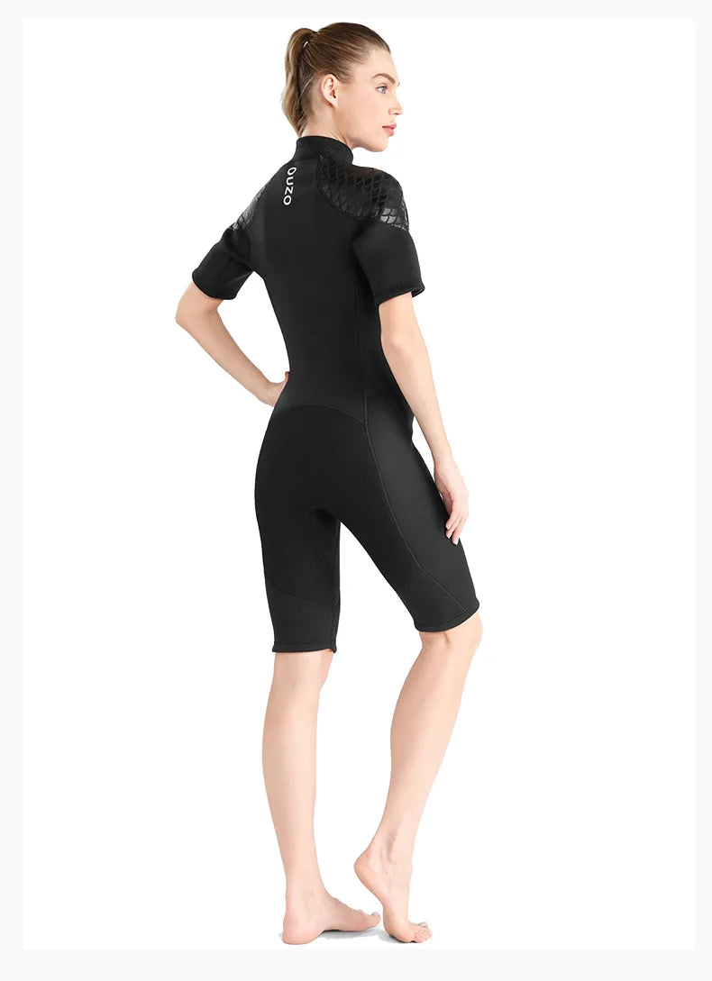 Men Women's 3mm Wetsuit Short-sleeved Shorty Wetsuit Thickened Anti-jellyfish Thermal Diving Swimming Snorkeling Surfing Suit