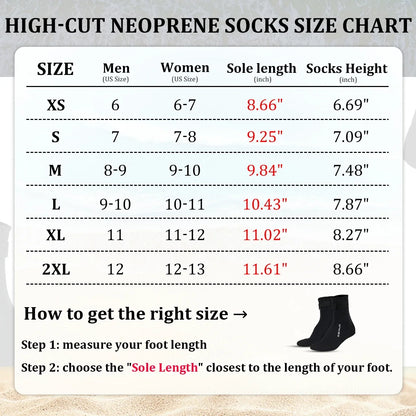 Men's Women's 3mm Neoprene Socks Beach Volleyball Sand Soccer Diving Swimming Surfing Snorkeling Fishing Kayaking Water Booties