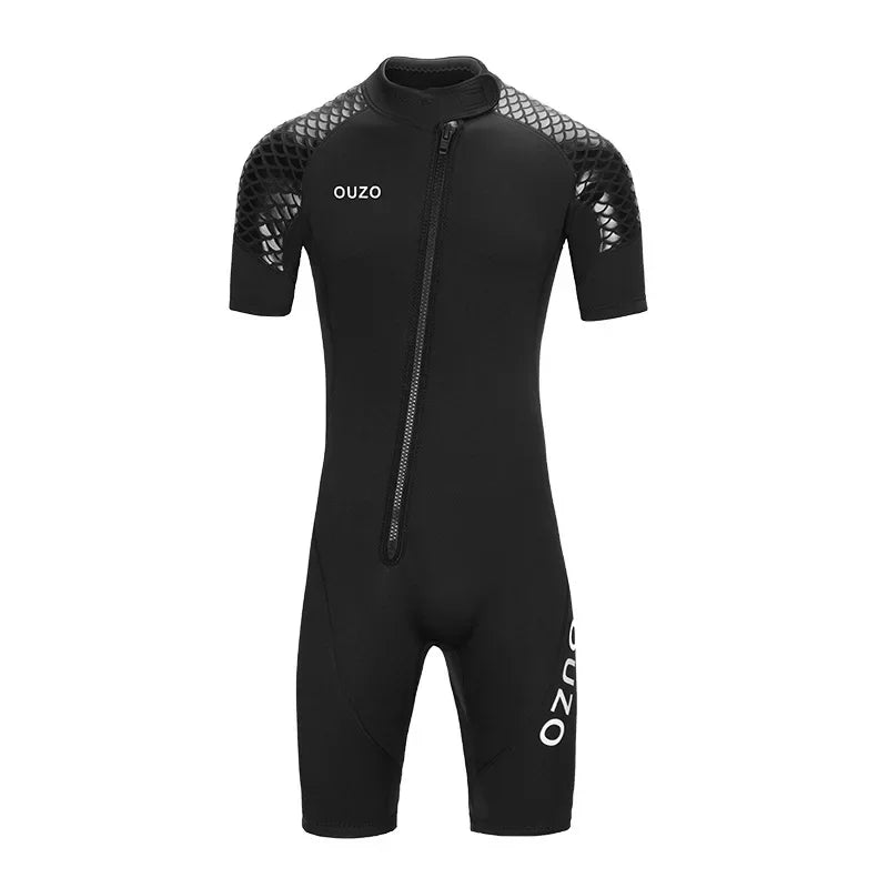 Men Women's 3mm Wetsuit Short-sleeved Shorty Wetsuit Thickened Anti-jellyfish Thermal Diving Swimming Snorkeling Surfing Suit