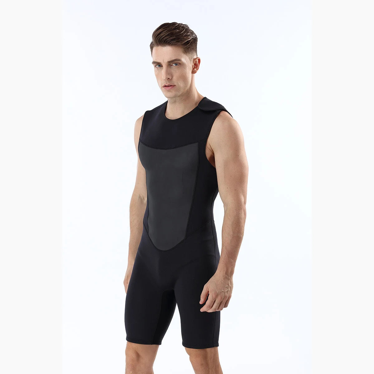 Men's 2MM Neoprene Warm Diving Suit One Piece Vest Shorts Wetsuit Cold Proof Surfing Swimming Snorkeling Bathing Suit Swimsuit