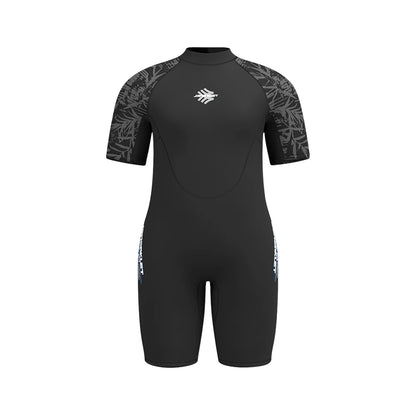 Men's 3mm Neoprene Plus Size Shorty Wetsuit Warm Thermal Short Sleeves Back Zipper Surfing Swimming Drifting Snorkeling Suit