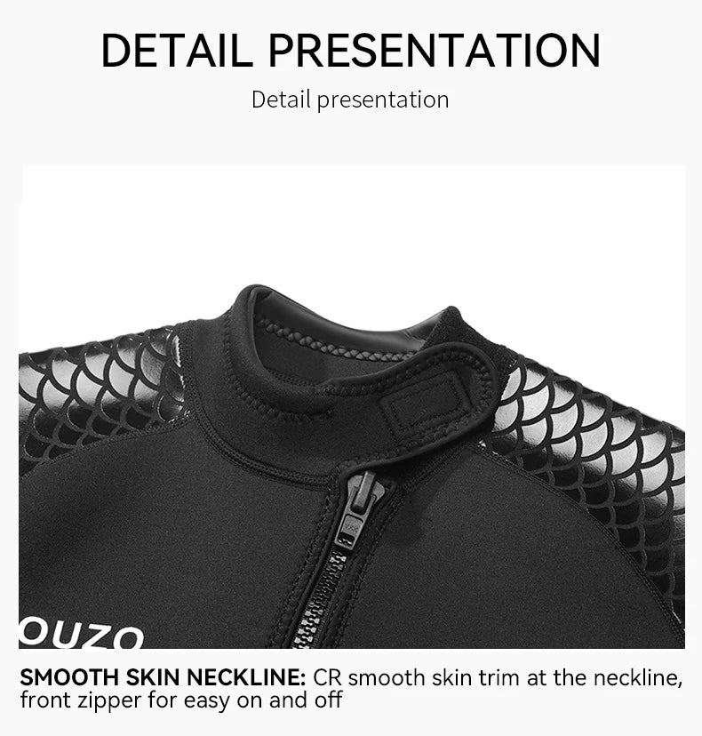 Men Women's 3mm Wetsuit Short-sleeved Shorty Wetsuit Thickened Anti-jellyfish Thermal Diving Swimming Snorkeling Surfing Suit