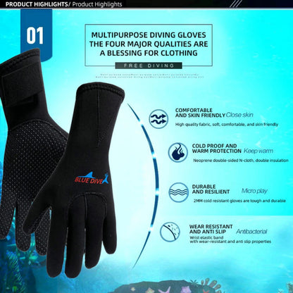 3mm Neoprene Diving Gloves Winter Swimming Scratch Resistant Warm Anti Slip Wear-resistant Professional Surfing Fishing Gloves