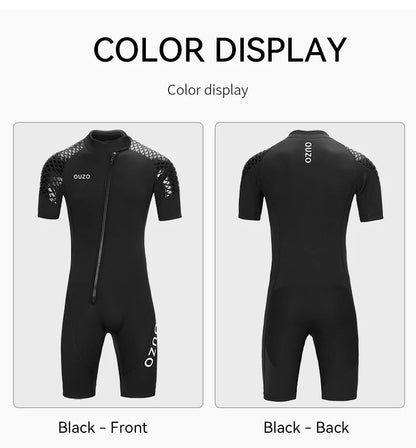 Men Women's 3mm Wetsuit Short-sleeved Shorty Wetsuit Thickened Anti-jellyfish Thermal Diving Swimming Snorkeling Surfing Suit