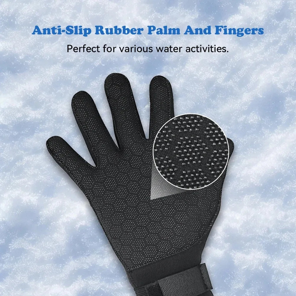 Men Women's 3MM Neoprene Wetsuit Gloves Thermal Material Lined Interior Water Sports Paddle Boating Swimming Diving Warm Gloves