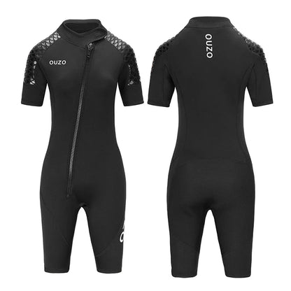 Men Women's 3mm Wetsuit Short-sleeved Shorty Wetsuit Thickened Anti-jellyfish Thermal Diving Swimming Snorkeling Surfing Suit