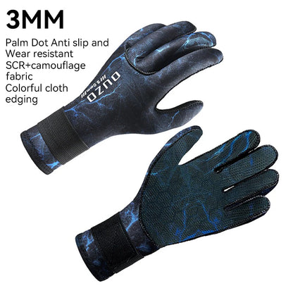 Men Women's 3Mm Neoprene Warm Wear-resistant Snorkeling Diving Gloves Non-slip Fishing Catching Fish Winter Swimming Gloves