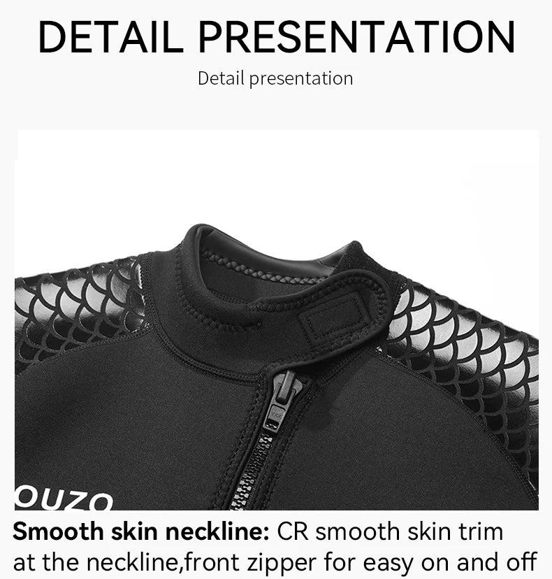 Men Women's 3mm Wetsuit Short-sleeved Shorty Wetsuit Thickened Anti-jellyfish Thermal Diving Swimming Snorkeling Surfing Suit