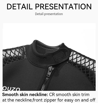 Men Women's 3mm Wetsuit Short-sleeved Shorty Wetsuit Thickened Anti-jellyfish Thermal Diving Swimming Snorkeling Surfing Suit