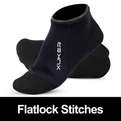 3mm Neoprene Socks Beach Volleyball Diving Swimming Surfing Snorkeling Kayaking Rafting Water Booties, Flatlock Stitches,Low Cut