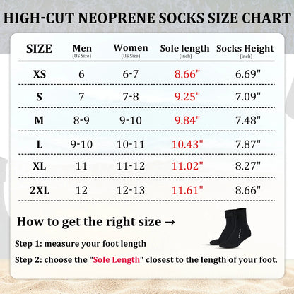 Men's Women's 3mm Neoprene Socks Beach Volleyball Sand Soccer Diving Swimming Surfing Snorkeling Fishing Kayaking Water Booties