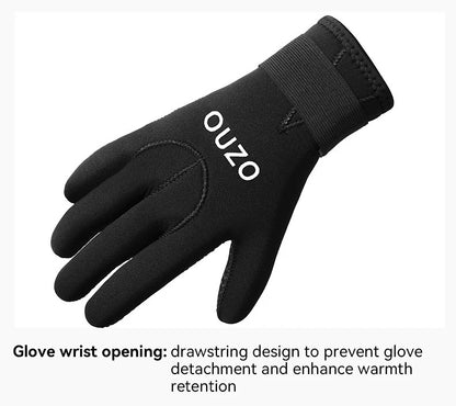 Men Women's 3Mm Neoprene Warm Wear-resistant Snorkeling Diving Gloves Non-slip Fishing Catching Fish Winter Swimming Gloves