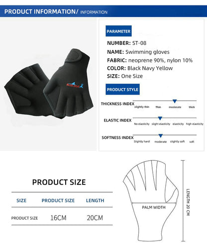 Adults Children's Neoprene Swimming Gloves Fingerless Paddling Duck Paw Snorkeling Winter Swimming Training Classes Gloves