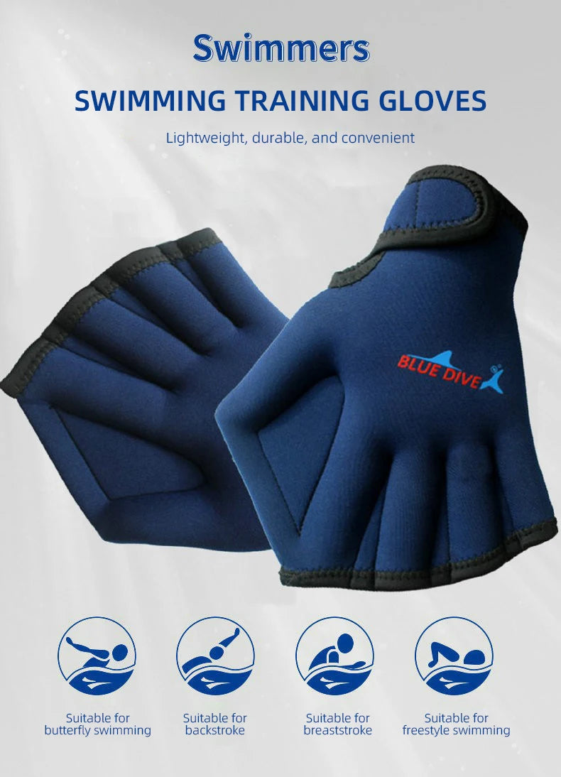 Adults Children's Neoprene Swimming Gloves Fingerless Paddling Duck Paw Snorkeling Winter Swimming Training Classes Gloves