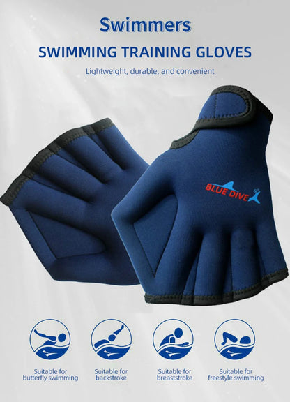 Adults Children's Neoprene Swimming Gloves Fingerless Paddling Duck Paw Snorkeling Winter Swimming Training Classes Gloves