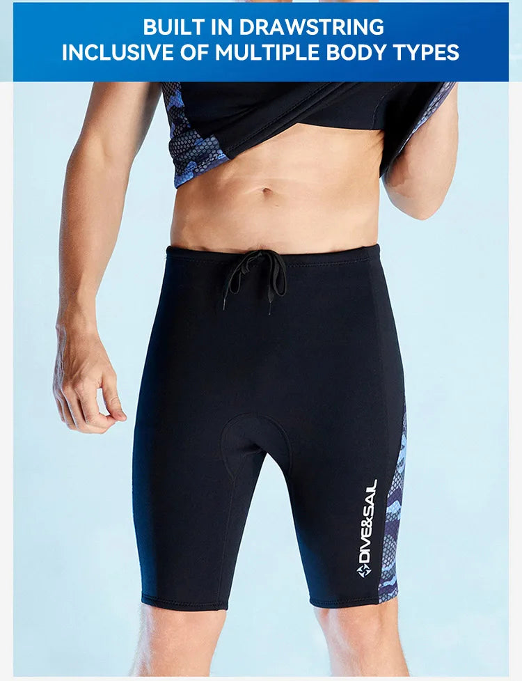 Men Women's 2MM Neoprene Vest Top Short Pants Two Pieces Set Split Wetsuit Female Surfing Swimming Snorkeling Suit Swimwear