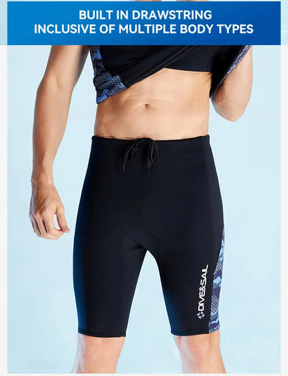 Men Women's 2MM Neoprene Vest Top Short Pants Two Pieces Set Split Wetsuit Female Surfing Swimming Snorkeling Suit Swimwear